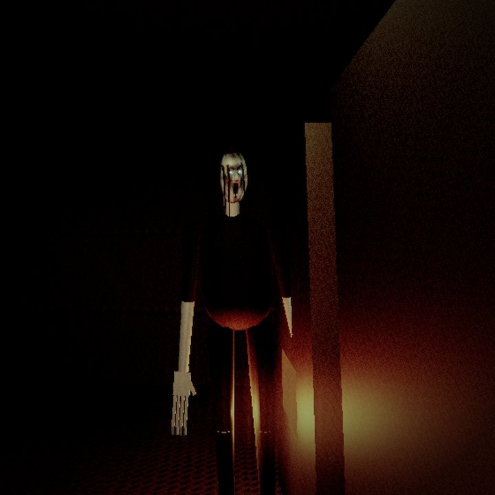 The stoker, lit red by the furnaces